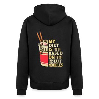 My Diet Is Instant Noodles | Ramen Lover Shirt | - Unisex Premium Organic Zip Hoodie - black - Back - Nico (187cm)