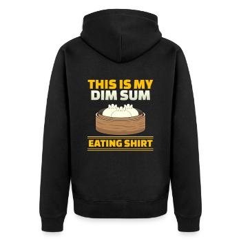Asiatisches Chinesisches Essen Dim Sum I Geschenk - Unisex Premium Bio Zip Hoodie - Schwarz - Hinten - Nico (187cm)