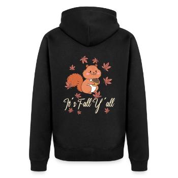 Dear Squirrels Thanksgiving Autumn All of You - Unisex Premium Organic Zip Hoodie - black - Back - Nico (187cm)