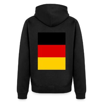 Germany Flag Germany German Flag German - Unisex Premium Organic Zip Hoodie - black - Back - Nico (187cm)