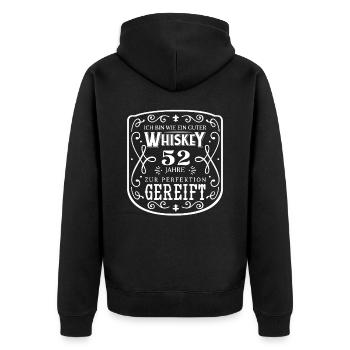 Whisky 52. Geburtstag 52 Jahre Ich bin wie guter - Unisex Premium Bio Zip Hoodie - Schwarz - Hinten - Nico (187cm)