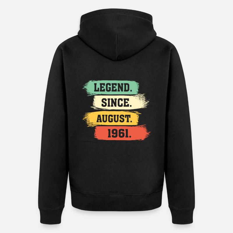 Légende depuis août 1961 - Veste à capuche bio Premium Unisexe - noir
