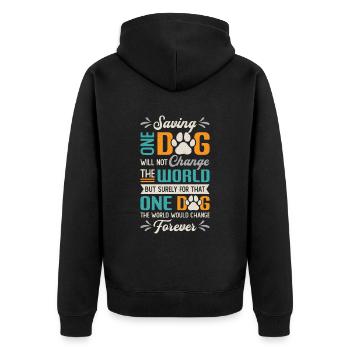 Sauver One Dogs World Animal Rescue, Dog House - Veste à capuche bio Premium Unisexe - noir - Dos - Nico (187cm)