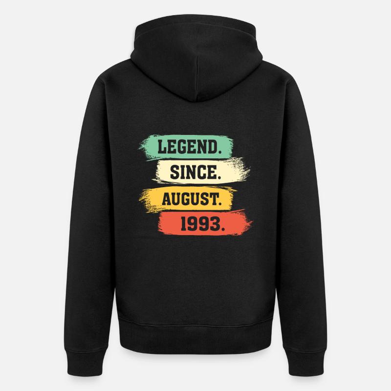 Légende depuis août 1993 - Veste à capuche bio Premium Unisexe - noir