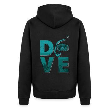 Freitaucher Freitauchen Apnoe Tauchen Geschenk - Unisex Premium Bio Zip Hoodie - Schwarz - Hinten - Nico (187cm)