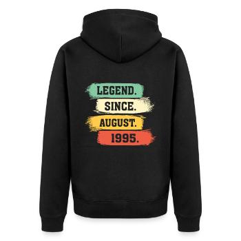 Légende depuis août 1995 - Veste à capuche bio Premium Unisexe - noir - Dos - Nico (187cm)