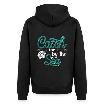 Freitaucher Apnoe Tauchen Freitauchen Geschenk - Unisex Premium Bio Zip Hoodie - Schwarz - Hinten - Nico (187cm)