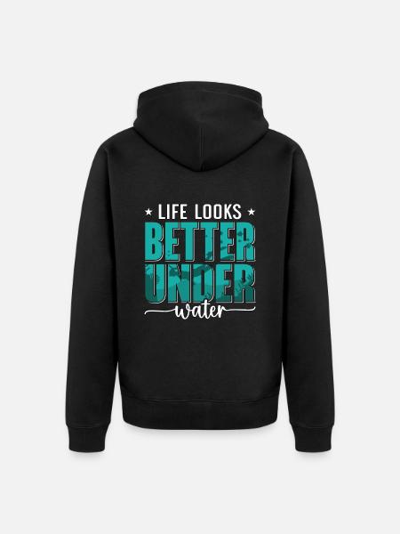Freedivers Diving Apnea Freediving Gift - Unisex Premium Organic Zip Hoodie - black