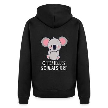 Offizielles Schlafshirt - Süßer Baby Koala Bär - Unisex Premium Bio Zip Hoodie - Schwarz - Hinten - Nico (187cm)