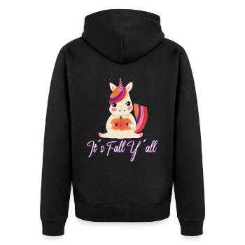 Chère Licorne Thanksgiving Automne - Veste à capuche bio Premium Unisexe - noir - Dos - Nico (187cm)