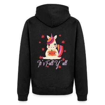 Chère Licorne Thanksgiving Automne - Veste à capuche bio Premium Unisexe - noir - Dos - Nico (187cm)
