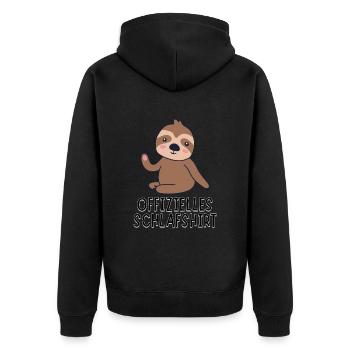 Offizielles Schlafshirt - Süßes Baby Faultier - Unisex Premium Bio Zip Hoodie - Schwarz - Hinten - Nico (187cm)