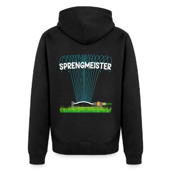 Sprengmeister Garten Schrebergärtner Hobbygärtner - Unisex Premium Bio Zip Hoodie - Schwarz - Hinten - Nico (187cm)