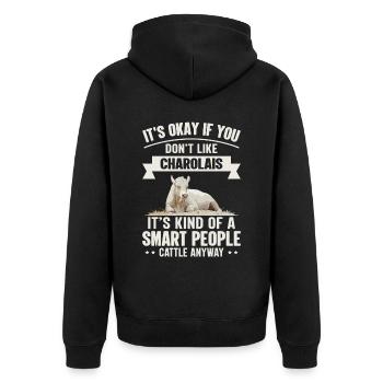 Personnes intelligentes - Cow Charolais - Veste à capuche bio Premium Unisexe - noir - Dos - Nico (187cm)