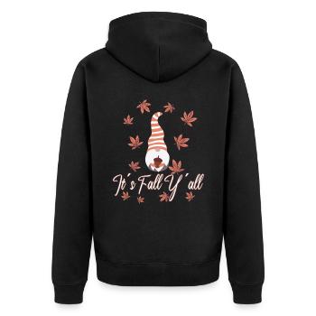 Wichtel liebhaber Thanksgiving Herbst - Unisex Premium Bio Zip Hoodie - Schwarz - Hinten - Nico (187cm)