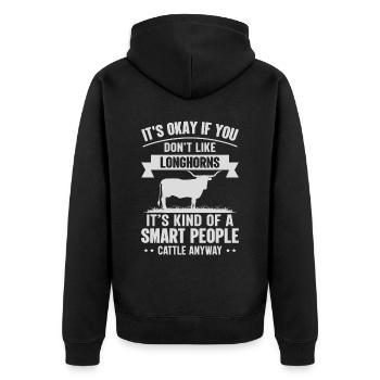 Personnes intelligentes - Cow Longhorns - Veste à capuche bio Premium Unisexe - noir - Dos - Nico (187cm)