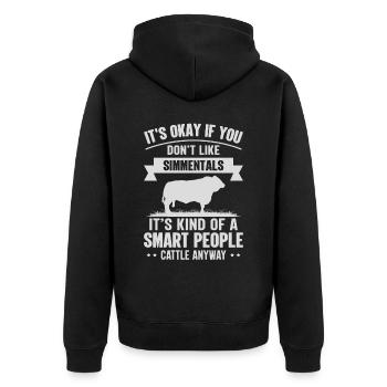 Personnes intelligentes - Vache Simmental - Veste à capuche bio Premium Unisexe - noir - Dos - Nico (187cm)