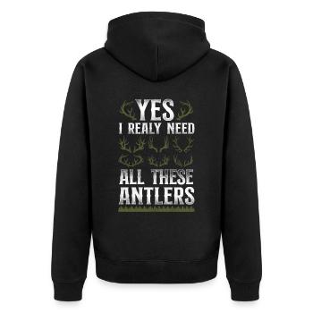 Buck Deer Hunting Hunter Vintage - Veste à capuche bio Premium Unisexe - noir - Dos - Nico (187cm)
