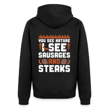 Buck Deer Hunting Hunter Bbq - Veste à capuche bio Premium Unisexe - noir - Dos - Nico (187cm)