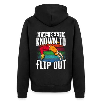 Parkour Freerunning Traceur - Unisex Premium Bio Zip Hoodie - Schwarz - Hinten - Nico (187cm)