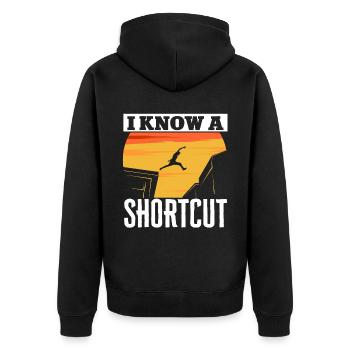 Parkour Freerunning Traceur - Unisex Premium Bio Zip Hoodie - Schwarz - Hinten - Nico (187cm)