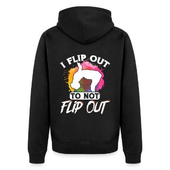 Parkour Freerunning Traceur - Unisex Premium Bio Zip Hoodie - Schwarz - Hinten - Nico (187cm)