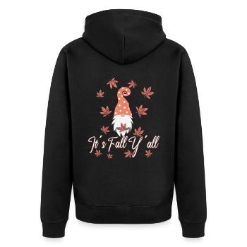 Wichtel liebhaber Thanksgiving Herbst - Unisex Premium Bio Zip Hoodie - Schwarz - Hinten - Nico (187cm)