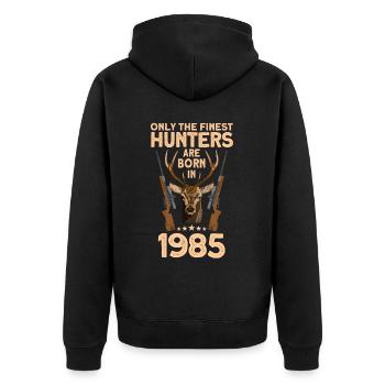 Jäger 37. Geburtstag Hirsch Jagen Geschenk - Unisex Premium Bio Zip Hoodie - Schwarz - Hinten - Nico (187cm)