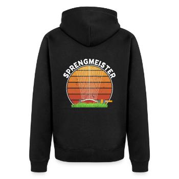 Sprengmeister Garten Schrebergärtner Hobbygärtner - Unisex Premium Bio Zip Hoodie - Schwarz - Hinten - Nico (187cm)