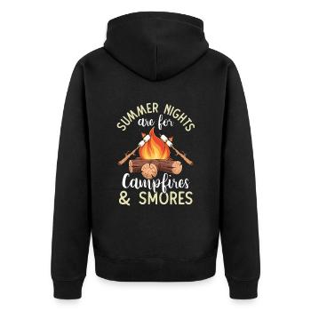 Nuits d’été Feux de camp et Smores - Veste à capuche bio Premium Unisexe - noir - Dos - Nico (187cm)