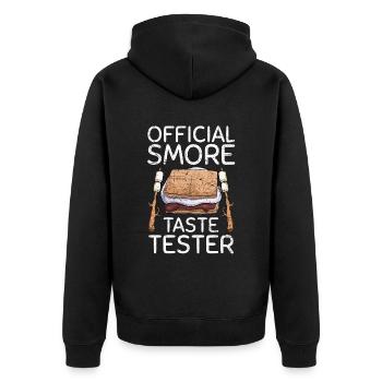 Testeur officiel de boutons Smore - Veste à capuche bio Premium Unisexe - noir - Dos - Nico (187cm)