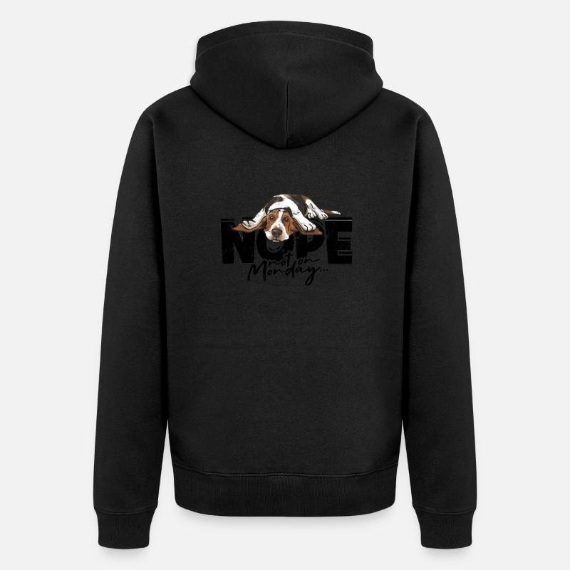 Non, pas le lundi - chien - Veste à capuche bio Premium Unisexe - noir