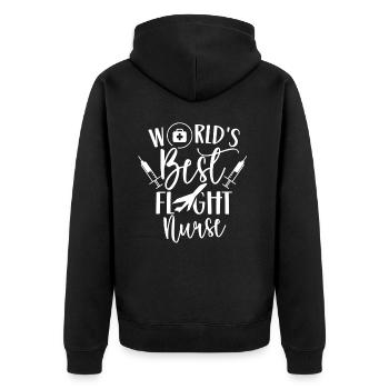 The Best Flight Nurse in the World Flight Doctor - Unisex Premium Organic Zip Hoodie - black - Back - Nico (187cm)