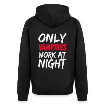 Seuls les vampires travaillent la nuit en disant quart de jour - Veste à capuche bio Premium Unisexe - noir - Dos - Nico (187cm)