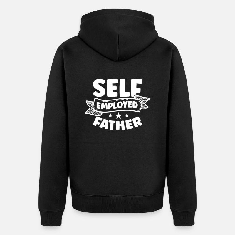 Selbständiger Vater Freelancer Selbstständig - Unisex Premium Bio Zip Hoodie - Schwarz
