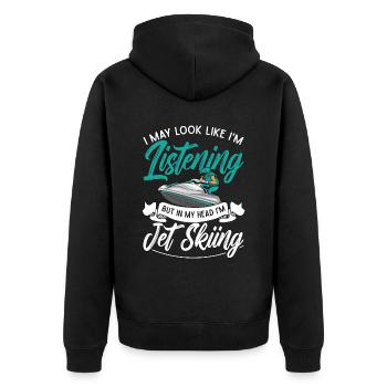 Jetski Urlaub Sommer Wassersport Coole Geschenk - Unisex Premium Bio Zip Hoodie - Schwarz - Hinten - Nico (187cm)