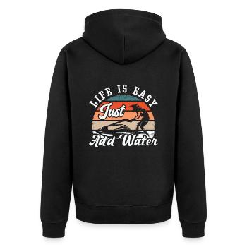 Jetski Wassersport Sommer Coole Urlaub Geschenk - Unisex Premium Bio Zip Hoodie - Schwarz - Hinten - Nico (187cm)