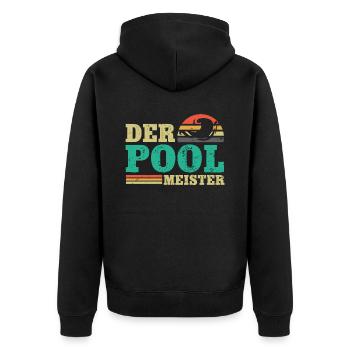 Rettungsschwimmer Bademeister - Unisex Premium Bio Zip Hoodie - Schwarz - Hinten - Nico (187cm)