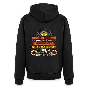 Rettungsschwimmer Bademeister - Unisex Premium Bio Zip Hoodie - Schwarz - Hinten - Nico (187cm)