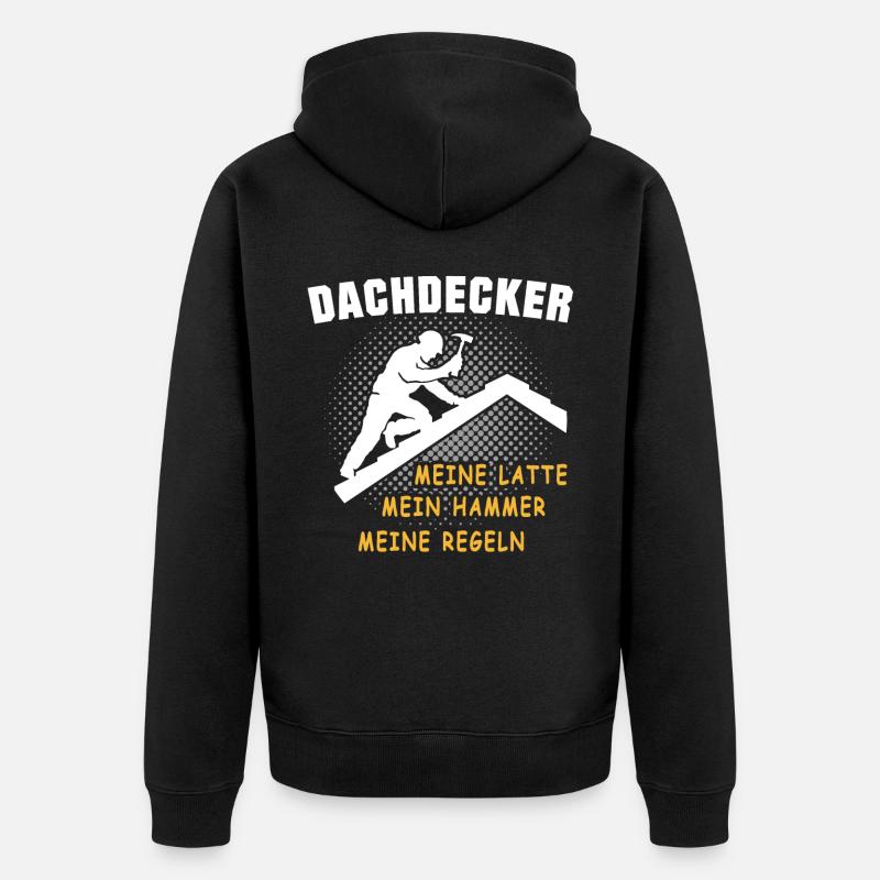 Dachdecker Dachspengler Dachdecken Dachklempner - Unisex Premium Bio Zip Hoodie - Schwarz