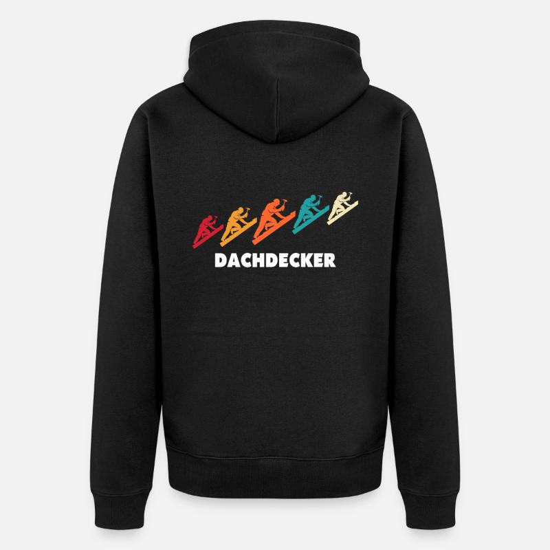 Dachdecker Dachspengler Dachdecken Dachklempner - Unisex Premium Bio Zip Hoodie - Schwarz