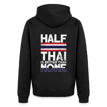 Thailand - Unisex Premium Bio Zip Hoodie - Schwarz - Hinten - Nico (187cm)