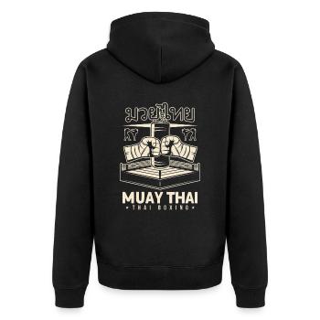 Thailand - Unisex Premium Bio Zip Hoodie - Schwarz - Hinten - Nico (187cm)