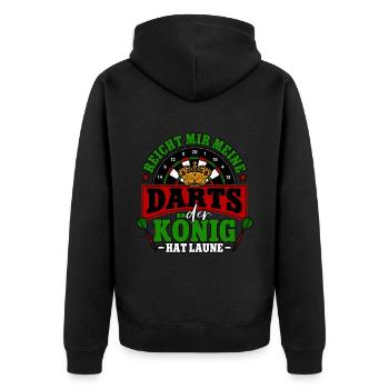 Reicht mir meine Darts Dartspieler - Unisex Premium Bio Zip Hoodie - Schwarz - Hinten - Nico (187cm)