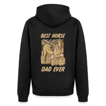 Best Horse Dad Ever Horse Riding Rider Gift - Unisex Premium Organic Zip Hoodie - black - Back - Nico (187cm)