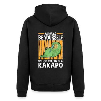 Be a Kakapo flightless parrot - Unisex Premium Organic Zip Hoodie - black - Back - Nico (187cm)