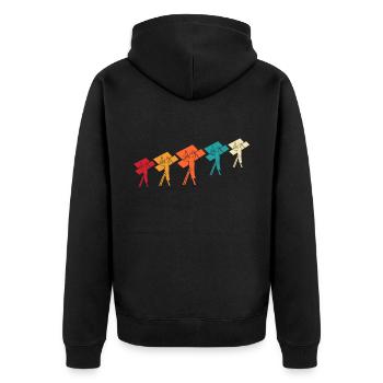 Drywall fitter Sayings Drywaller Gift - Unisex Premium Organic Zip Hoodie - black - Back - Nico (187cm)