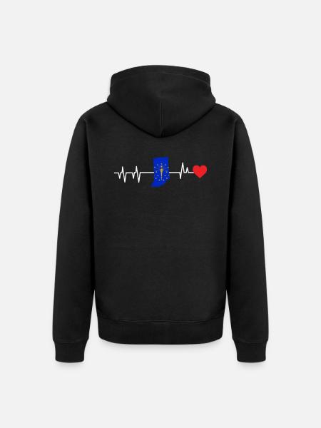 Indiana herzschlag geschenk - Unisex Premium Bio Zip Hoodie - Schwarz