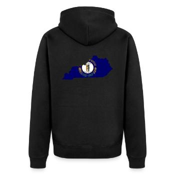 Schönheit Von Kentucky geschenk - Unisex Premium Bio Zip Hoodie - Schwarz - Hinten - Nico (187cm)