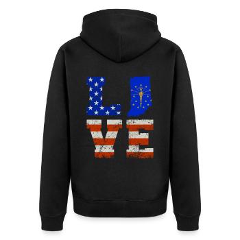 Cher cadeau de l’Indiana - Veste à capuche bio Premium Unisexe - noir - Dos - Nico (187cm)